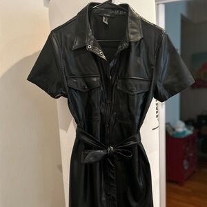 Forever 21 Black Faux Leather Mini Dress